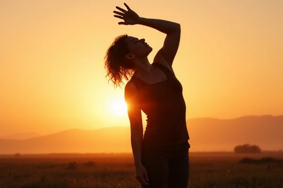 Immagine di persona che fa stretching al mattino