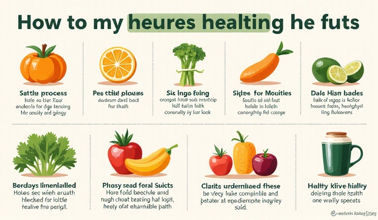 Infographic showing healthy food choices and nutritional facts, emphasizing informative content.